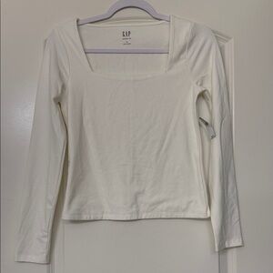 GAP Women's White Long Sleeve Square Neck Top! NWT!